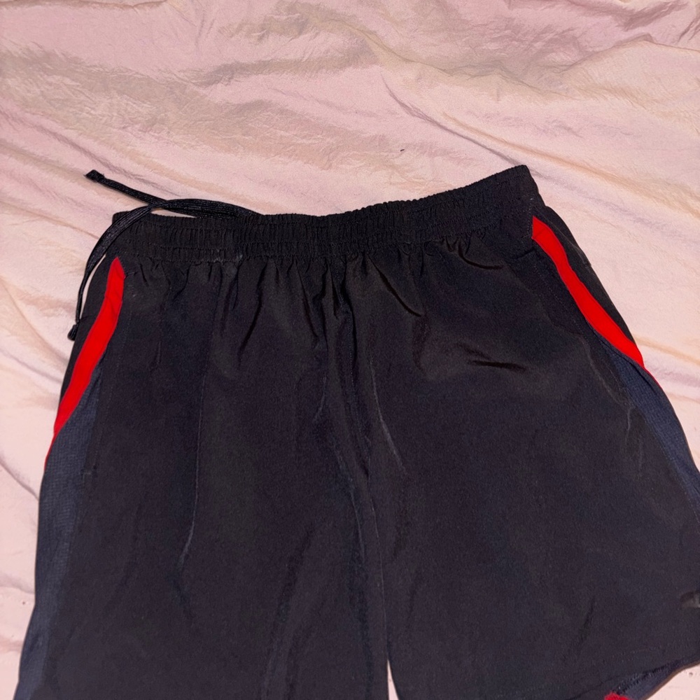 Layer 8 Black and Red Men's Athletic Shorts